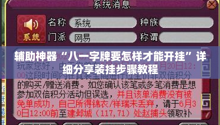 辅助神器“八一字牌要怎样才能开挂”详细分享装挂步骤教程
