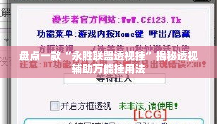 盘点一款“永胜联盟透视挂”揭秘透视辅助万能挂用法