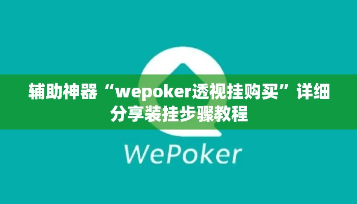 辅助神器“wepoker透视挂购买	”详细分享装挂步骤教程
