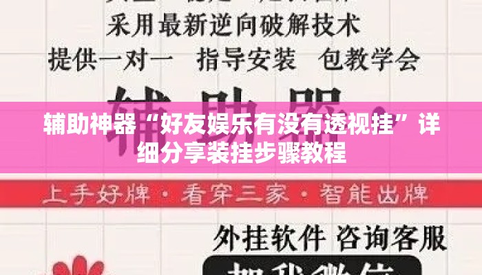 辅助神器“好友娱乐有没有透视挂”详细分享装挂步骤教程