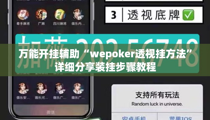 万能开挂辅助“wepoker透视挂方法”详细分享装挂步骤教程