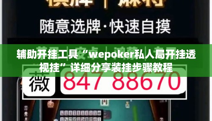 辅助开挂工具“wepoker私人局开挂透视挂”详细分享装挂步骤教程