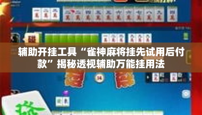 辅助开挂工具“雀神麻将挂先试用后付款	”揭秘透视辅助万能挂用法