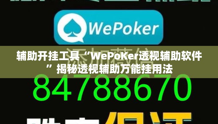 辅助开挂工具“WePoKer透视辅助软件”揭秘透视辅助万能挂用法