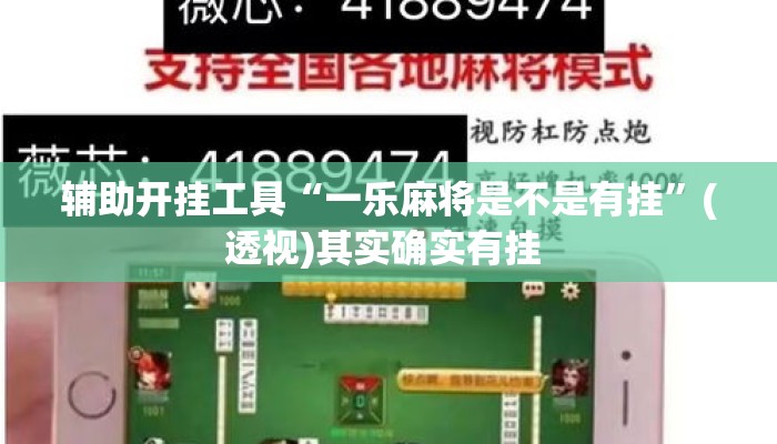 辅助开挂工具“一乐麻将是不是有挂”(透视)其实确实有挂 