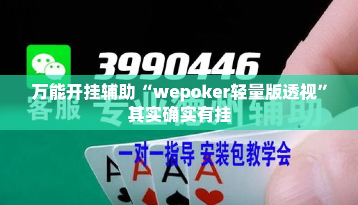 万能开挂辅助“wepoker轻量版透视	”其实确实有挂