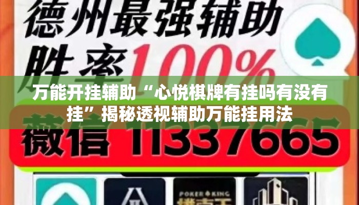 万能开挂辅助“心悦棋牌有挂吗有没有挂”揭秘透视辅助万能挂用法