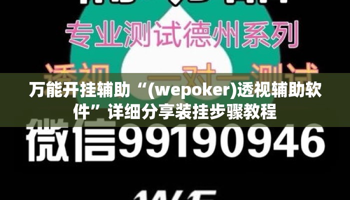 万能开挂辅助“(wepoker)透视辅助软件”详细分享装挂步骤教程