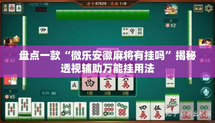 盘点一款“微乐安徽麻将有挂吗”揭秘透视辅助万能挂用法