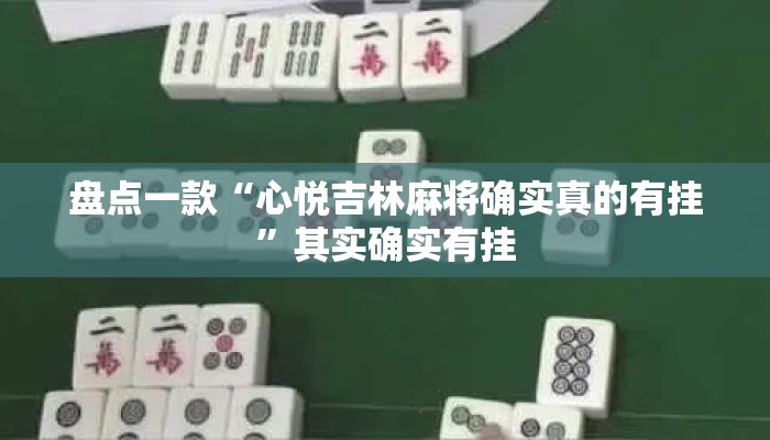盘点一款“心悦吉林麻将确实真的有挂”其实确实有挂