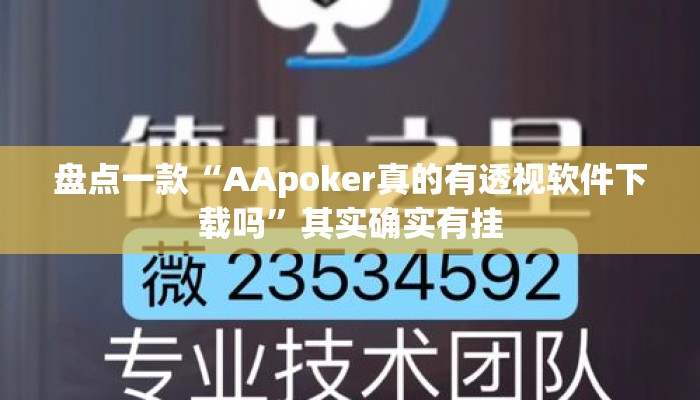 盘点一款“AApoker真的有透视软件下载吗”其实确实有挂