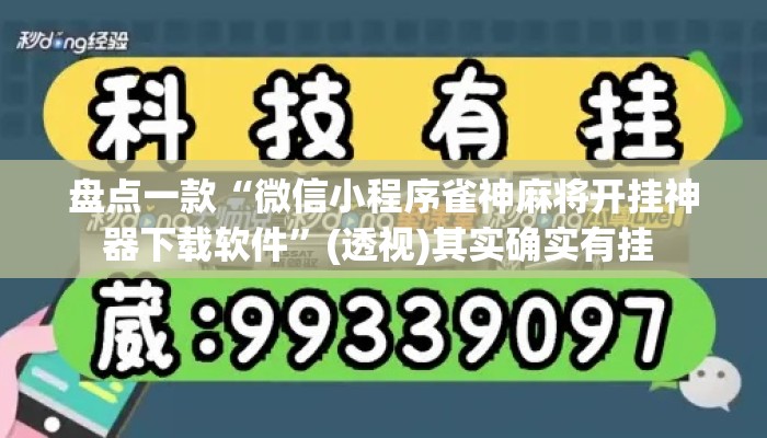 盘点一款“微信小程序雀神麻将开挂神器下载软件”(透视)其实确实有挂 
