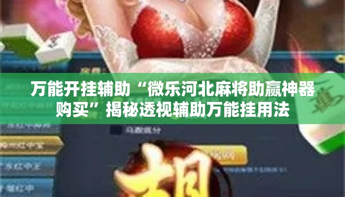 万能开挂辅助“微乐河北麻将助赢神器购买	”揭秘透视辅助万能挂用法