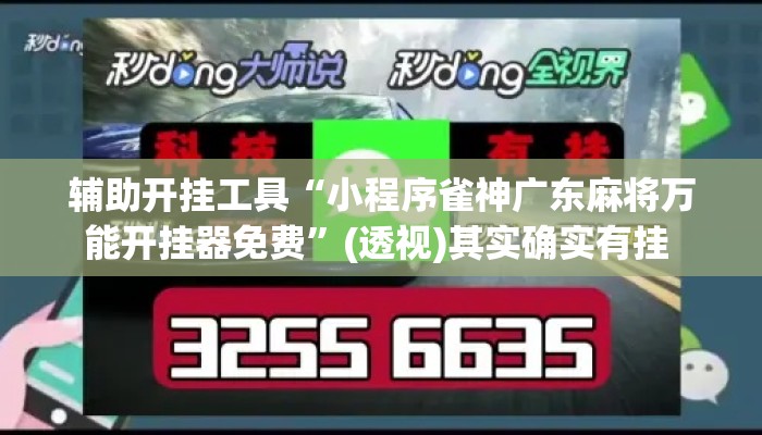 辅助开挂工具“小程序雀神广东麻将万能开挂器免费”(透视)其实确实有挂 