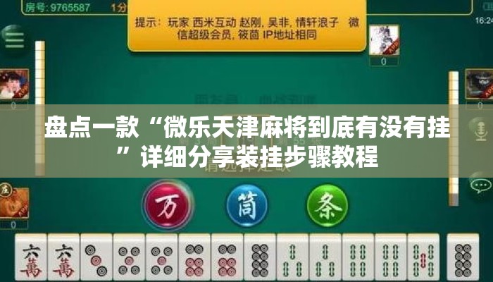 盘点一款“微乐天津麻将到底有没有挂”详细分享装挂步骤教程