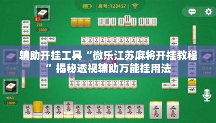 辅助开挂工具“微乐江苏麻将开挂教程”揭秘透视辅助万能挂用法