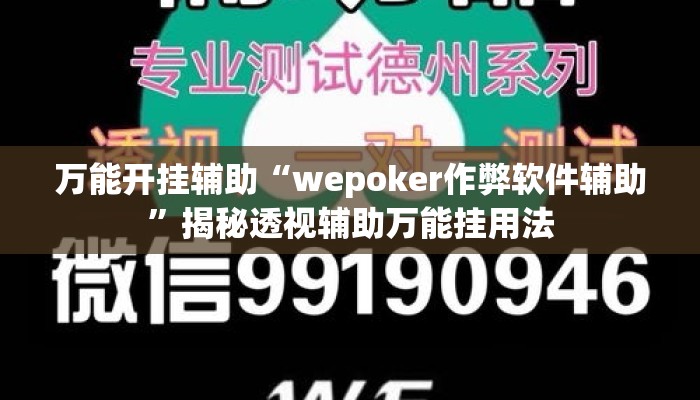 万能开挂辅助“wepoker作弊软件辅助”揭秘透视辅助万能挂用法