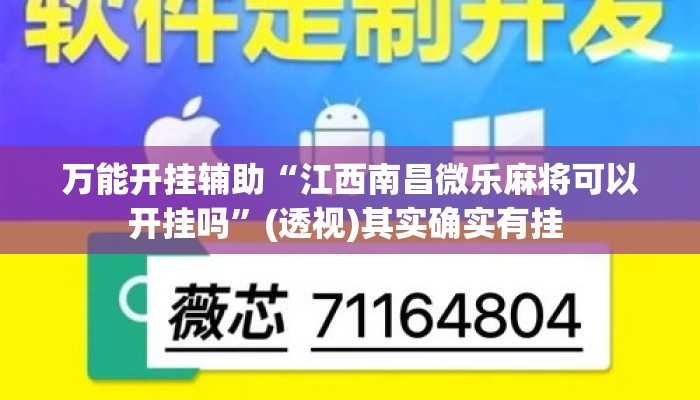 万能开挂辅助“江西南昌微乐麻将可以开挂吗”(透视)其实确实有挂 