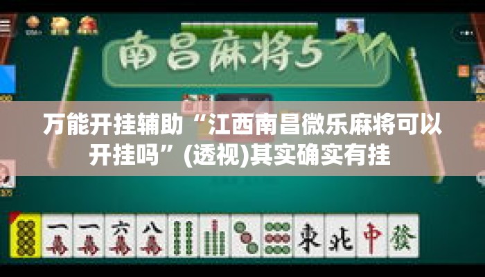 万能开挂辅助“江西南昌微乐麻将可以开挂吗	”(透视)其实确实有挂 