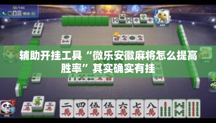 辅助开挂工具“微乐安徽麻将怎么提高胜率	”其实确实有挂