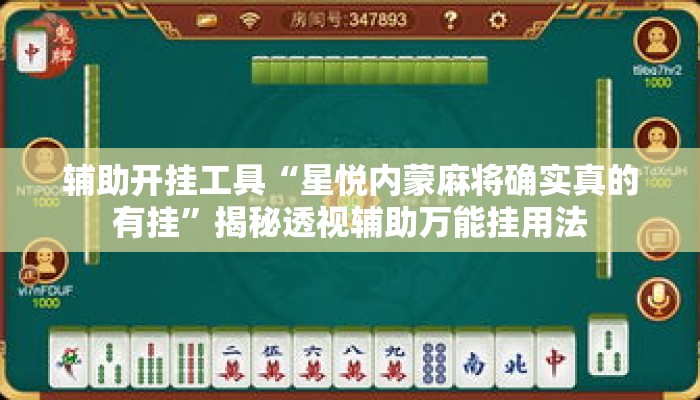 辅助开挂工具“星悦内蒙麻将确实真的有挂”揭秘透视辅助万能挂用法