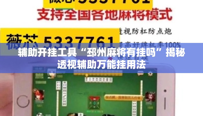 辅助开挂工具“邳州麻将有挂吗”揭秘透视辅助万能挂用法