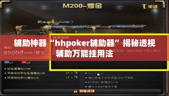 辅助神器“hhpoker辅助器”揭秘透视辅助万能挂用法
