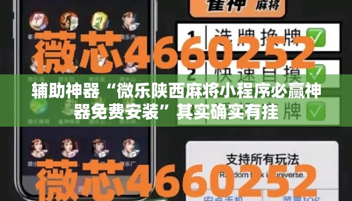 辅助神器“微乐陕西麻将小程序必赢神器免费安装”其实确实有挂