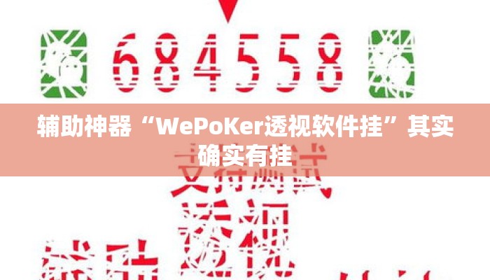 辅助神器“WePoKer透视软件挂”其实确实有挂