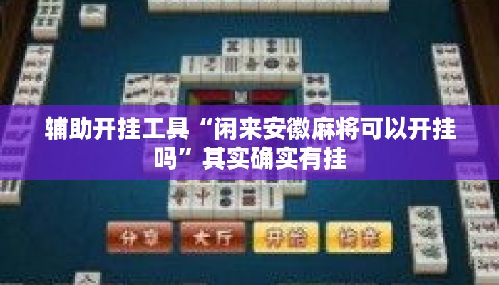 辅助开挂工具“闲来安徽麻将可以开挂吗”其实确实有挂