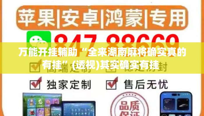万能开挂辅助“全来湖南麻将确实真的有挂”(透视)其实确实有挂 