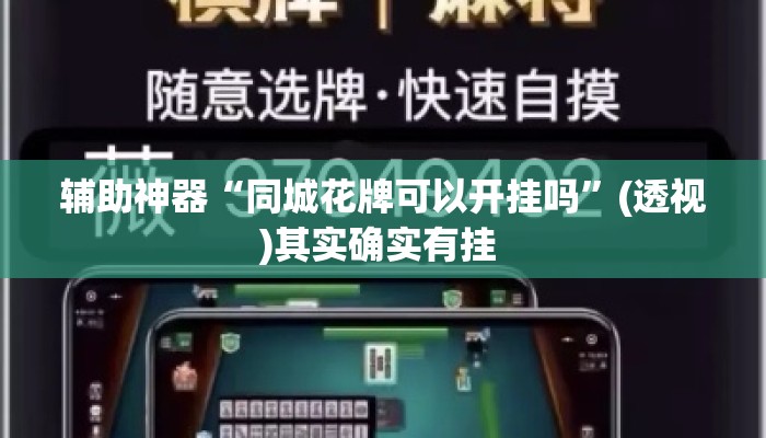 辅助神器“同城花牌可以开挂吗	”(透视)其实确实有挂 