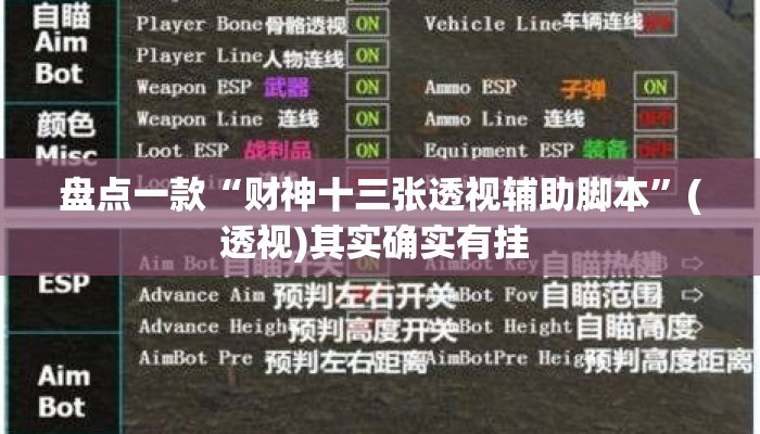 盘点一款“财神十三张透视辅助脚本”(透视)其实确实有挂 