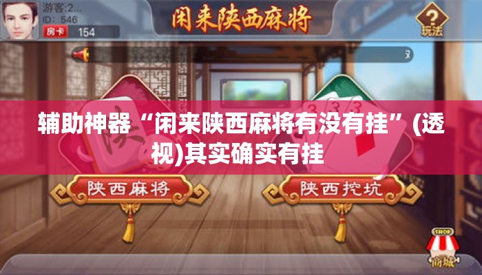辅助神器“闲来陕西麻将有没有挂”(透视)其实确实有挂 