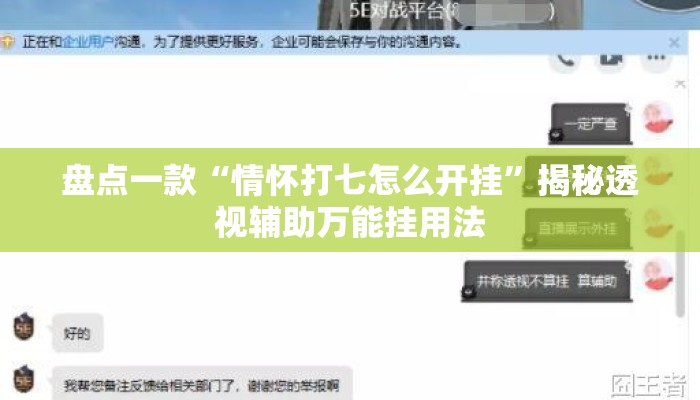 盘点一款“情怀打七怎么开挂”揭秘透视辅助万能挂用法