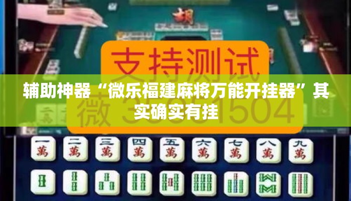 辅助神器“微乐福建麻将万能开挂器”其实确实有挂