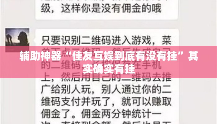 辅助神器“佳友互娱到底有没有挂”其实确实有挂