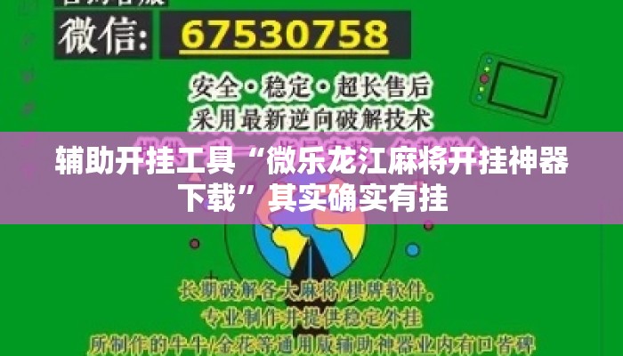 辅助开挂工具“微乐龙江麻将开挂神器下载”其实确实有挂
