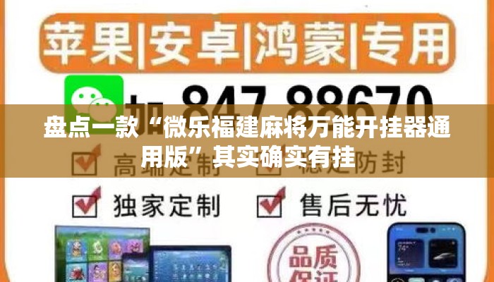 盘点一款“微乐福建麻将万能开挂器通用版”其实确实有挂