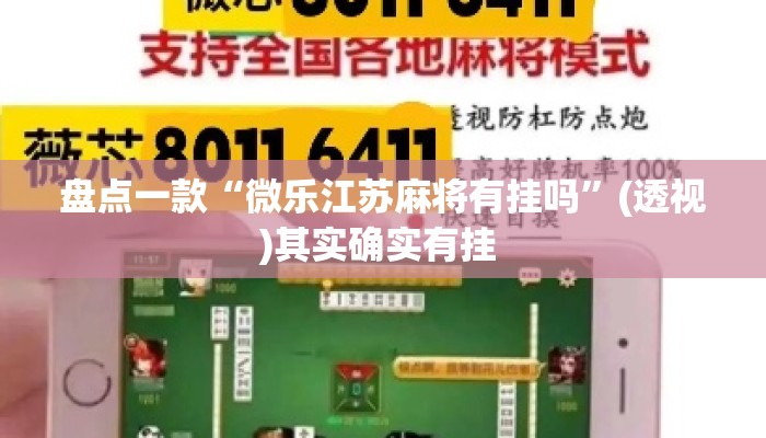 盘点一款“微乐江苏麻将有挂吗”(透视)其实确实有挂 