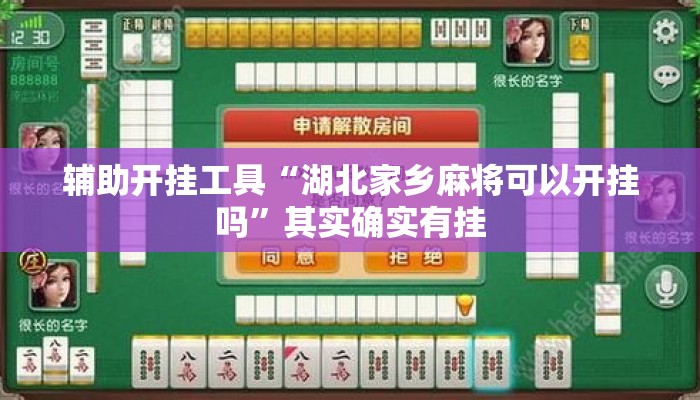 辅助开挂工具“湖北家乡麻将可以开挂吗”其实确实有挂