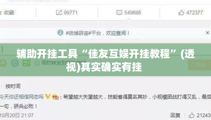 辅助开挂工具“佳友互娱开挂教程”(透视)其实确实有挂 