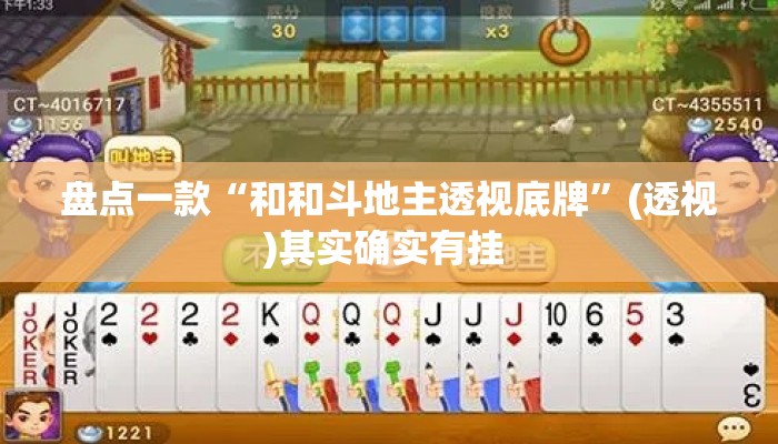 盘点一款“和和斗地主透视底牌”(透视)其实确实有挂 
