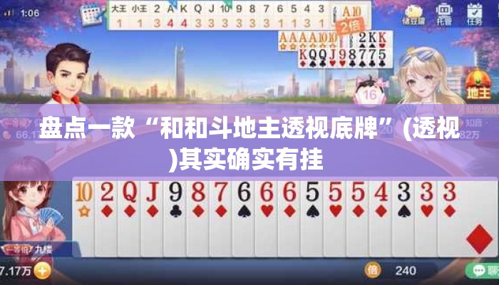 盘点一款“和和斗地主透视底牌”(透视)其实确实有挂 