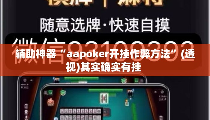 辅助神器“aapoker开挂作弊方法”(透视)其实确实有挂 