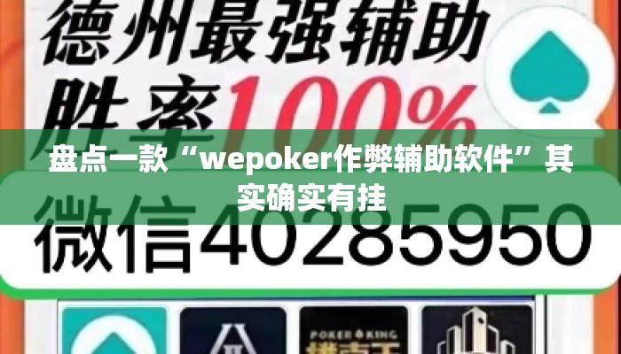 盘点一款“wepoker作弊辅助软件	”其实确实有挂