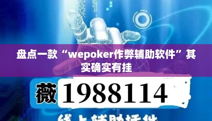 盘点一款“wepoker作弊辅助软件	”其实确实有挂