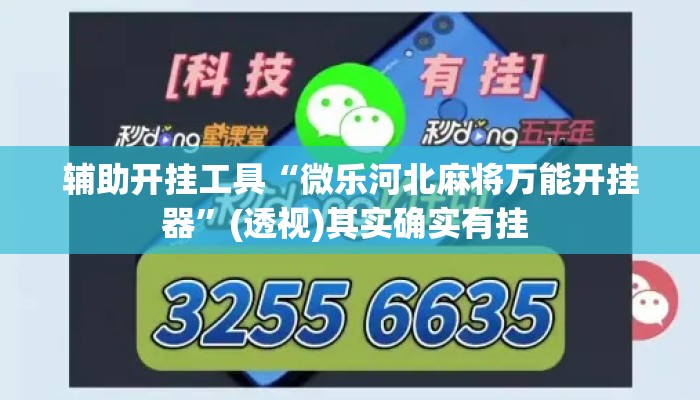辅助开挂工具“微乐河北麻将万能开挂器”(透视)其实确实有挂 