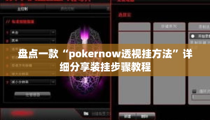 盘点一款“pokernow透视挂方法”详细分享装挂步骤教程
