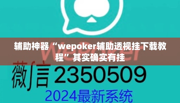 辅助神器“wepoker辅助透视挂下载教程”其实确实有挂